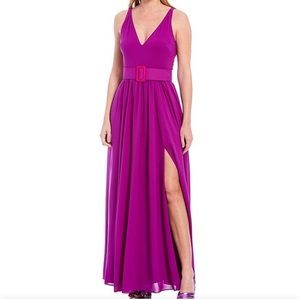 Belle Badgley Mischka Roslyn Slit Dress Orchid